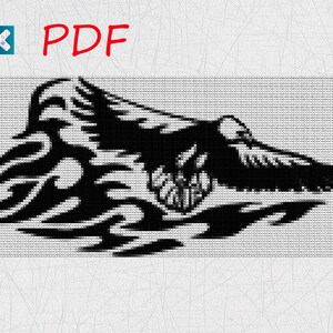 Adler Kreuzstich Vorlage Wüste Adler Kreuzstich PDF X-Stitch druckbare Adler Stickvorlage Sofort Download