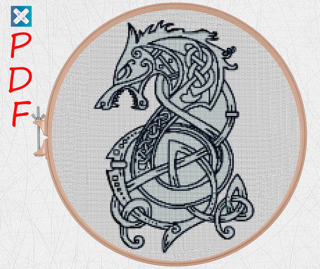 Viking Cross Stitch Pattern Celtic Ornament Cross Stitch Pattern PDF X