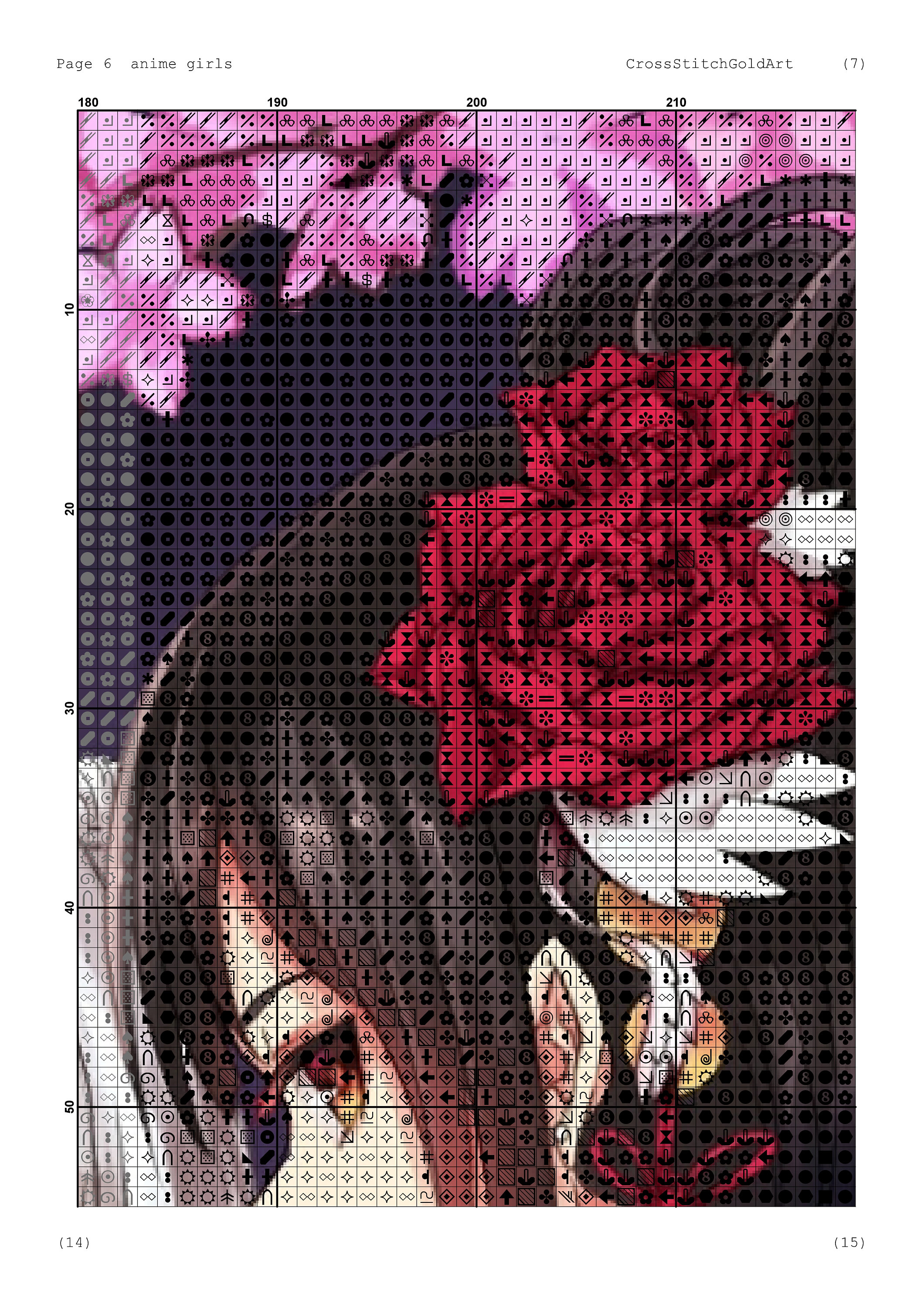 Anime Cross Stitch Pattern Anime Embroidery Pattern Japan Cross Stitch