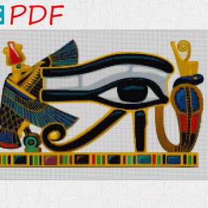 Eye of Horus cross stitch pattern Egyptian cross stitch Egyptian god embroidery