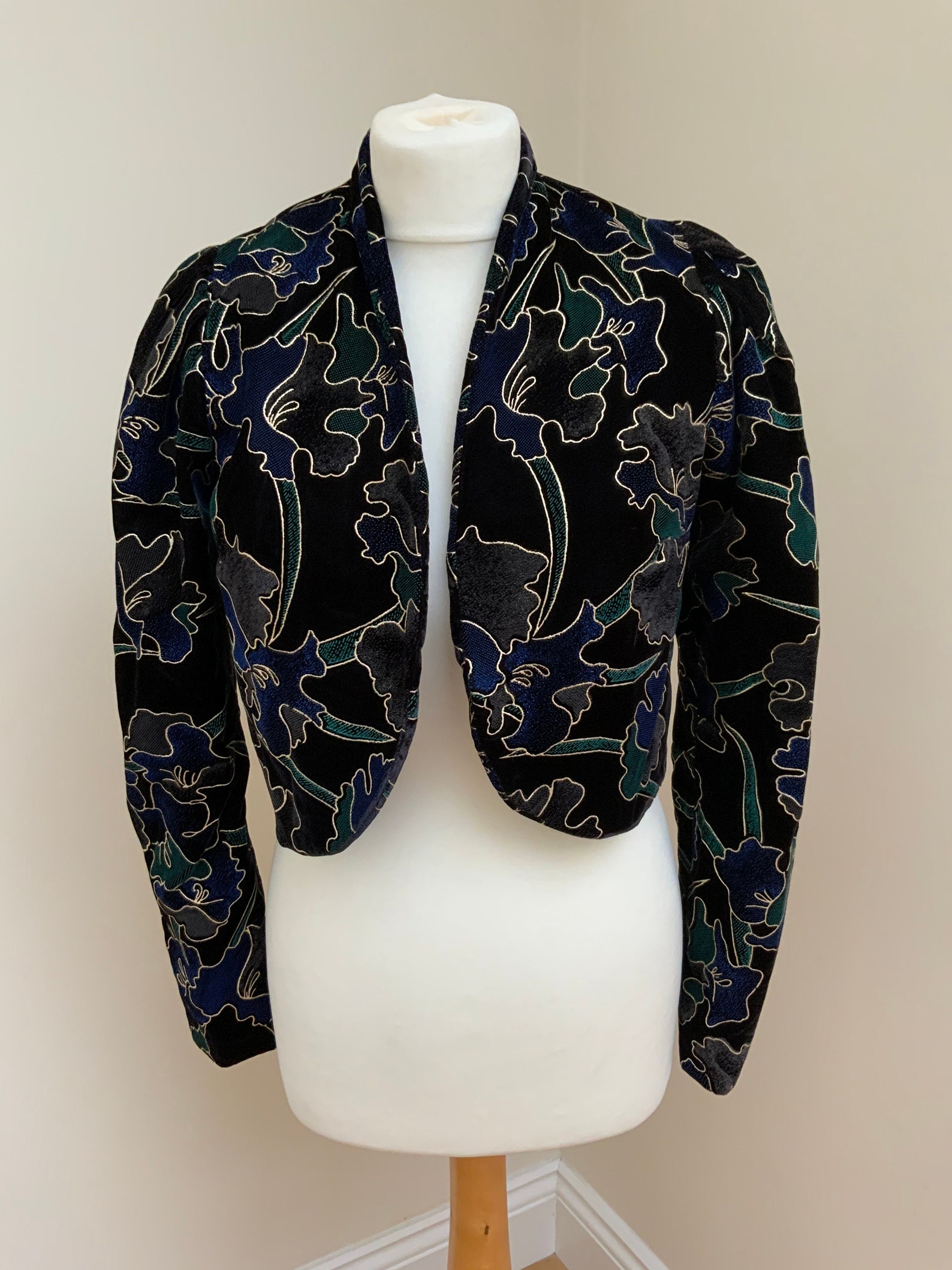 Vintage Bolero Style Jacket Handmade Original Floral Detail Etsy