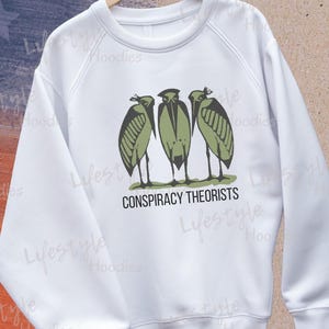 Sweatshirt complottheoretici, grappige samenzweringstrui, vogels niet echt, anti-big regering, shirt bewakingsvogel, complotliefhebber