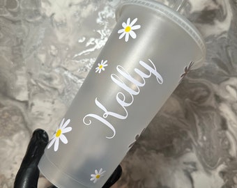 Daisy flower tumbler Cup/Tumbler | Perfect for birthday or self gift | Personalisation available | customisable