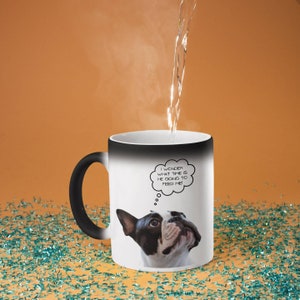 Custom Glossy Magic Mug, Personalised with Pet Photo & Saying reveal Mug