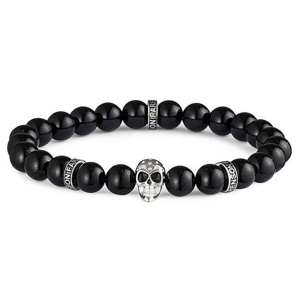 Bracelet tête de mort homme en perles