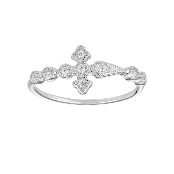 Bague femme en argent croix