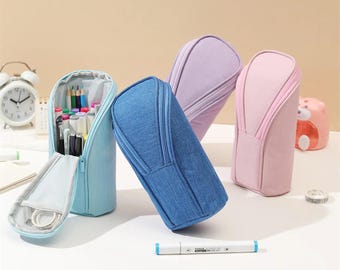 Pastel Colour Pencil Case | Large Capacity Stationery Pouch, Phone Holder