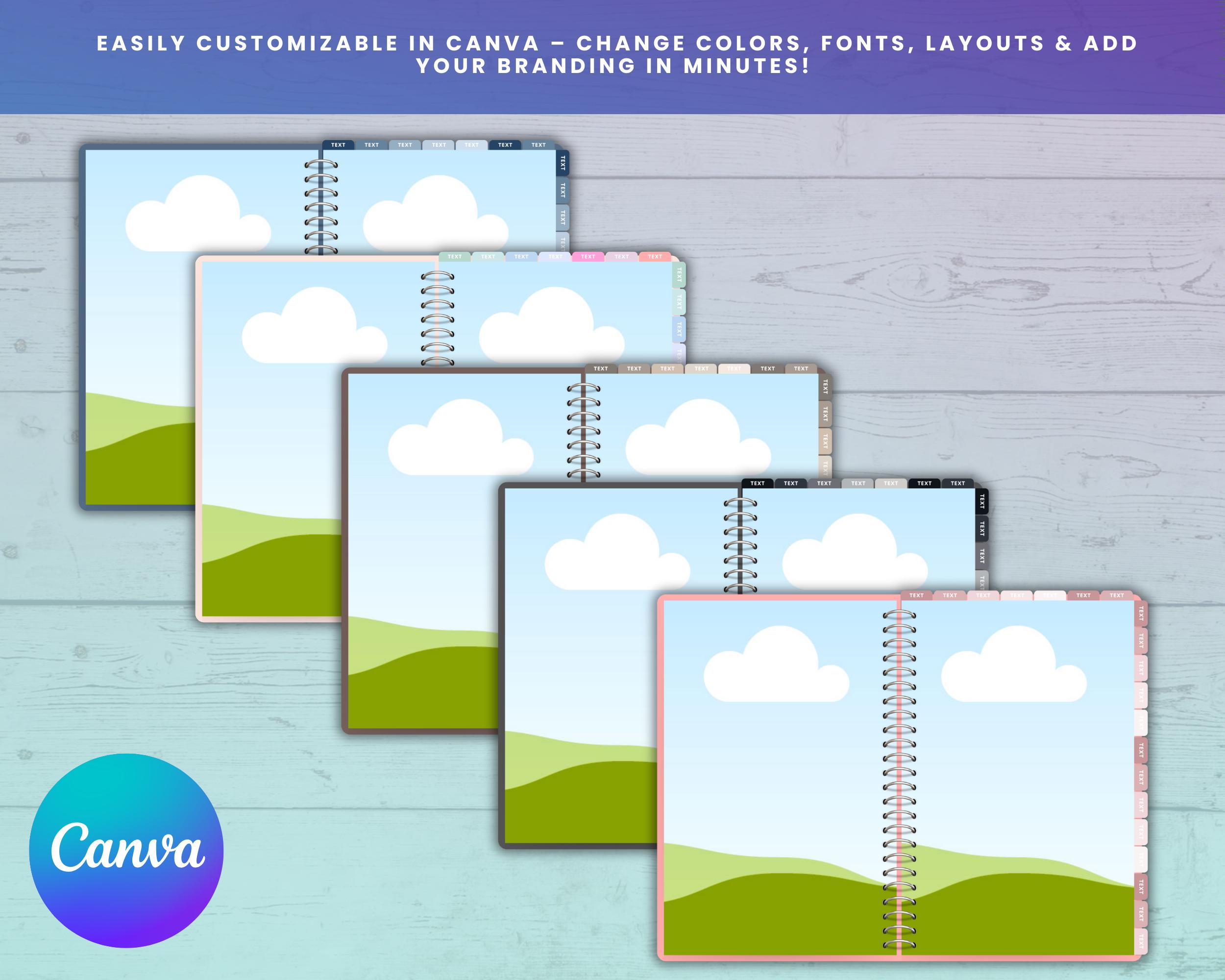 PLR Canva Journal Template: Editable Digital Notebook, Commercial Use ...
