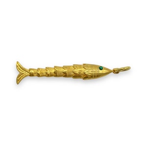 Sea Fish Charm, Necklace Charm Brass Charm, 18K Gold Plated Brass Pendant,Best Gift, Charm For Necklace, Mother's Day Gift, Gift for Her