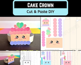 Cake Printable Crown Template Fun Kids Craft Printable Cut and Paste DIY Paper Crown Scissor Practice Kindergarten Craft Template Printable