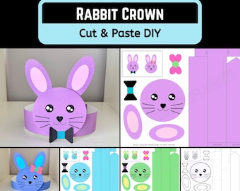 DIY Bunny Paper Crown: Classroom Craft, Party Headband (Digital Download)