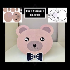 papa ours carte | Modèle de carte imprimable pour la fête des pères à faire soi-même pour enfants