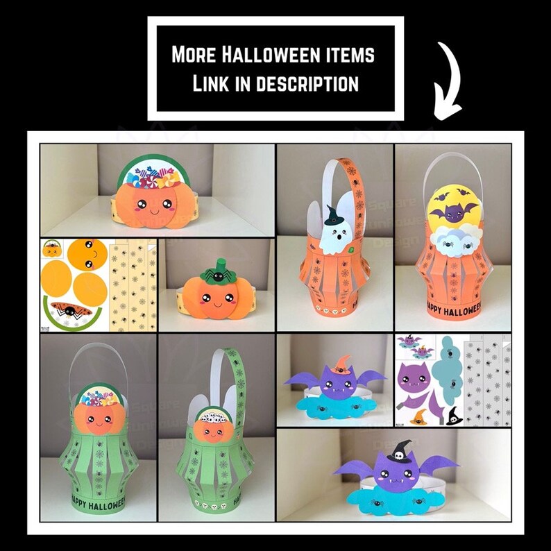 Kids Halloween Paper Crown Printable, Origami Crown Template, Paper Craft For Preschoolers, DIY Paper Headband For Halloween Party Hats PDF image 7