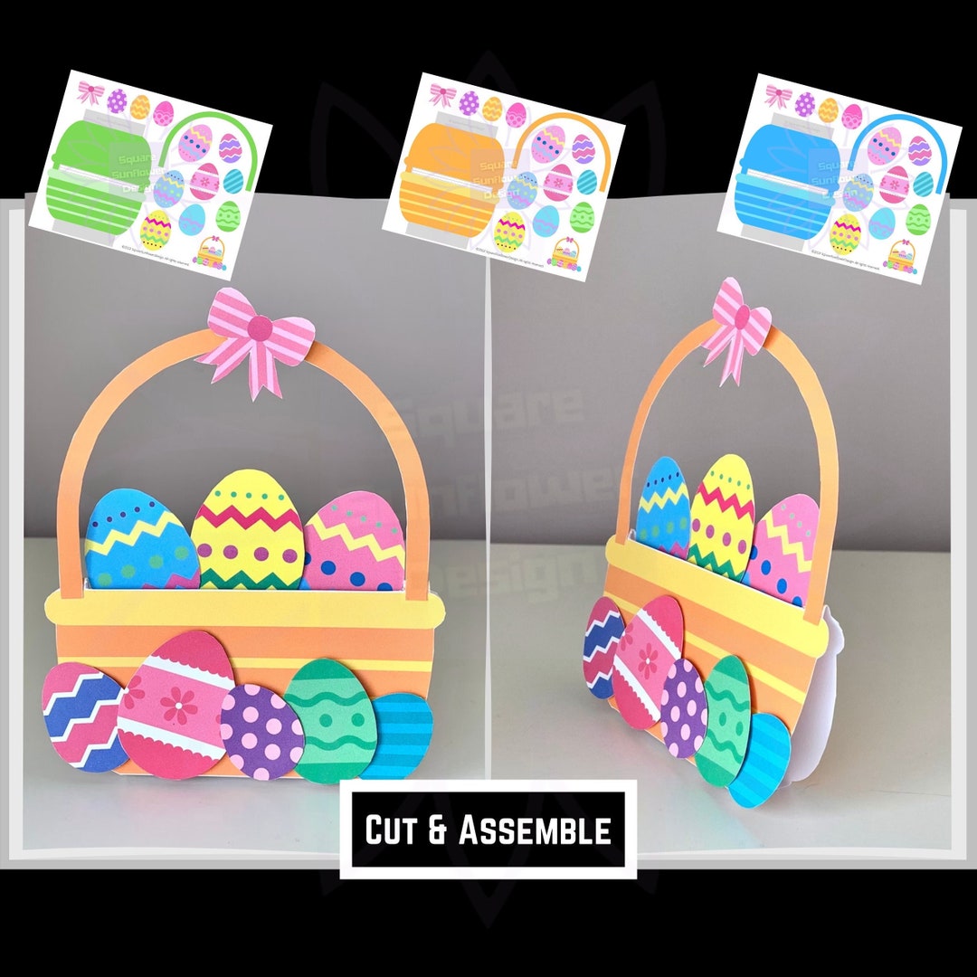 Easter Paper Basket Craft, Printable Template (digital Download) - Etsy