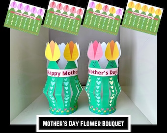 DIY Paper Flower Bouquet: Mother's Day Craft, Kids Printable (Digital Download)
