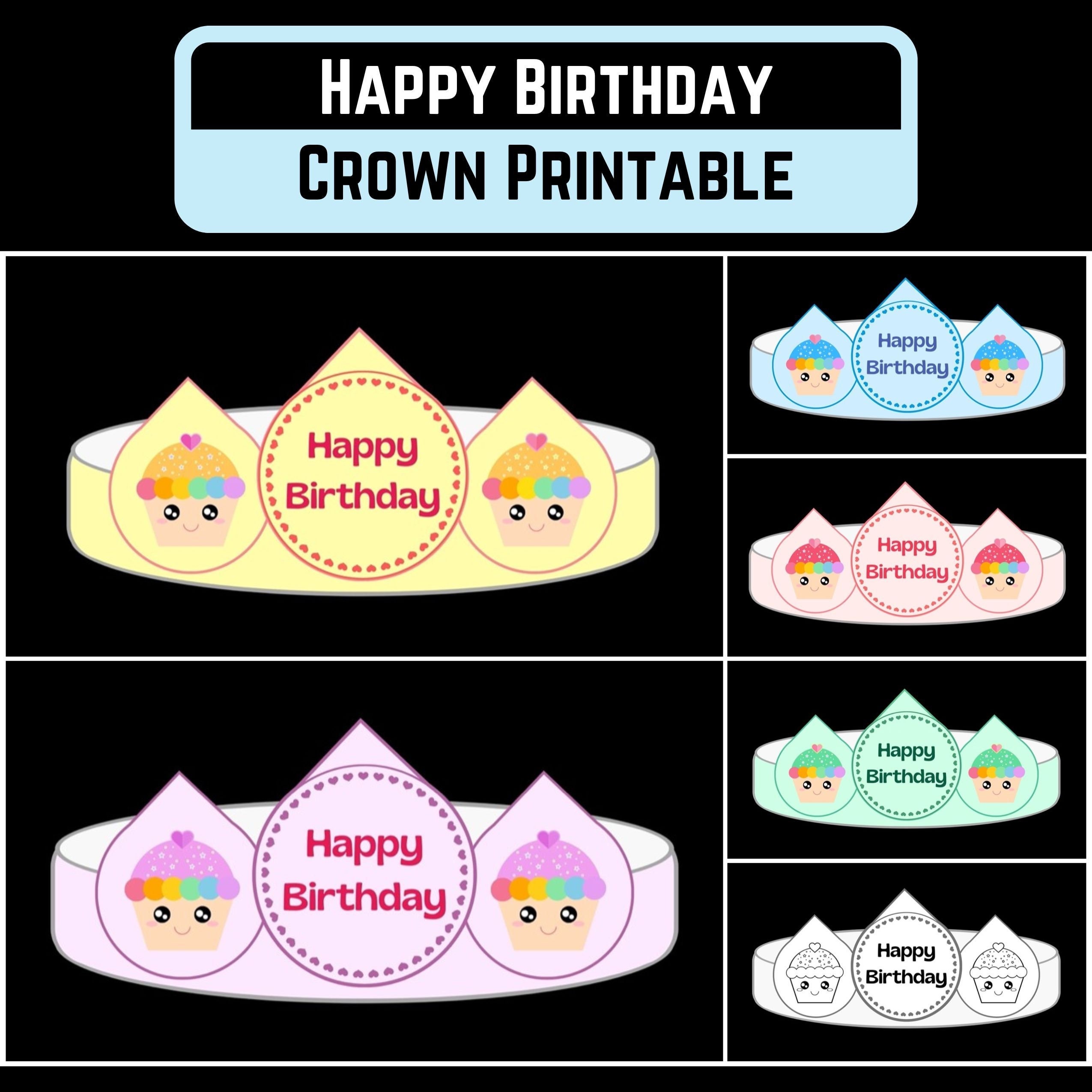 Happy birthday on sale crown template