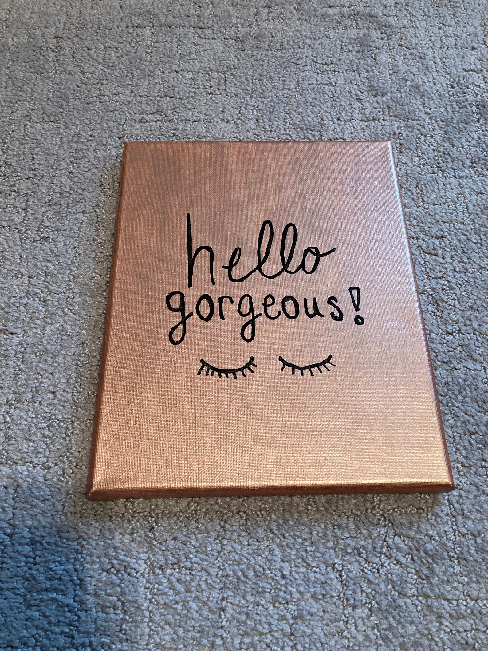 Hello canvas wall sign Etsy
