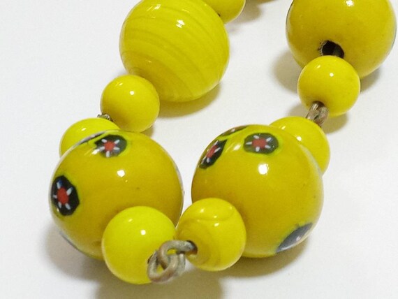 Vintage Italian Venetian Murano millefiori yellow… - image 2