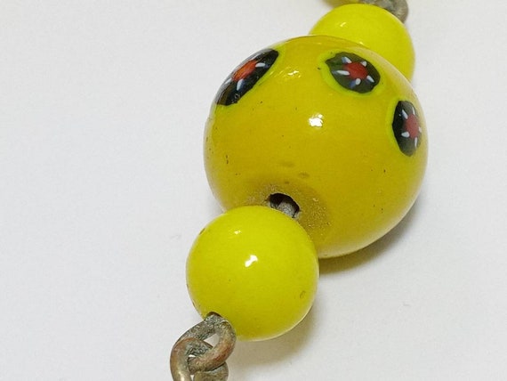 Vintage Italian Venetian Murano millefiori yellow… - image 4