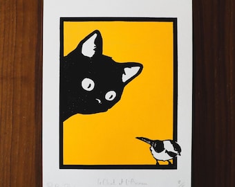 The cat and the bird (yellow)