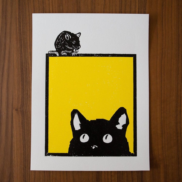 Le chat et la souris (jaune)