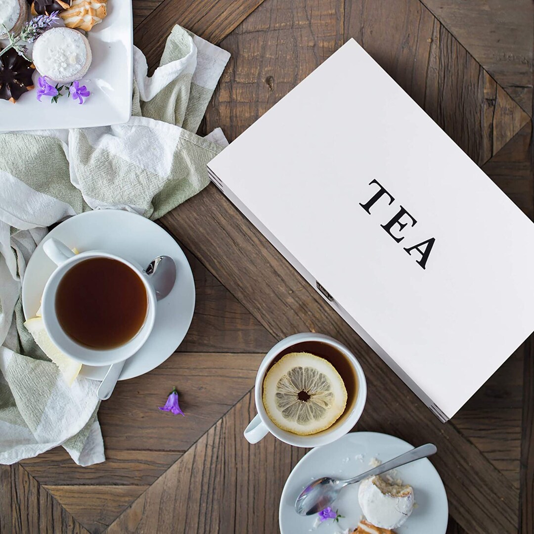 White Pine Wood Decorative Tea Chest Storage Box Display XL Kitchen