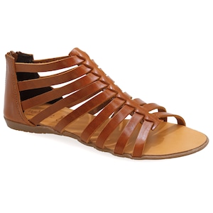 Real leather flat sandals top