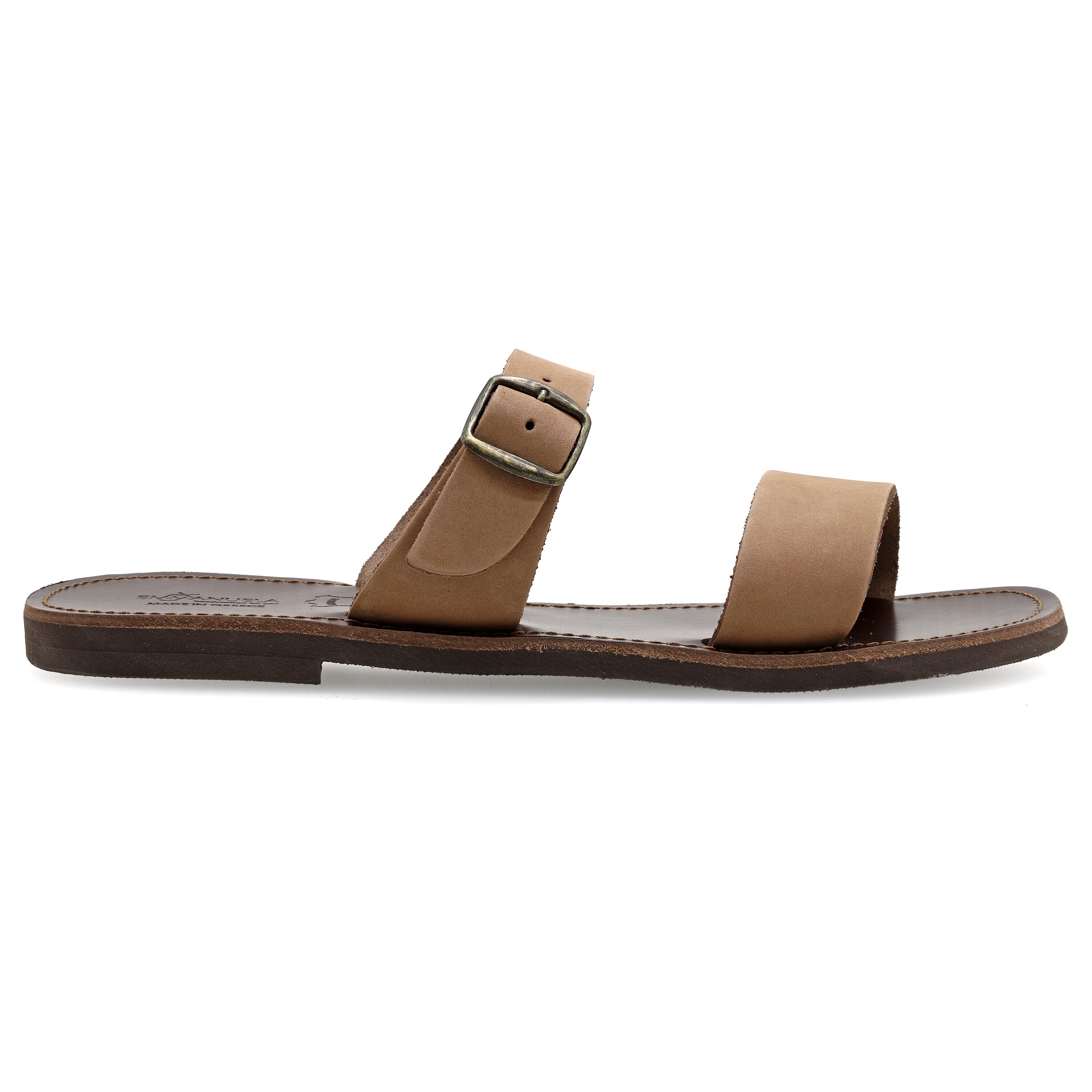 Brown Suede Leather Sandals for Men Men display picture 1