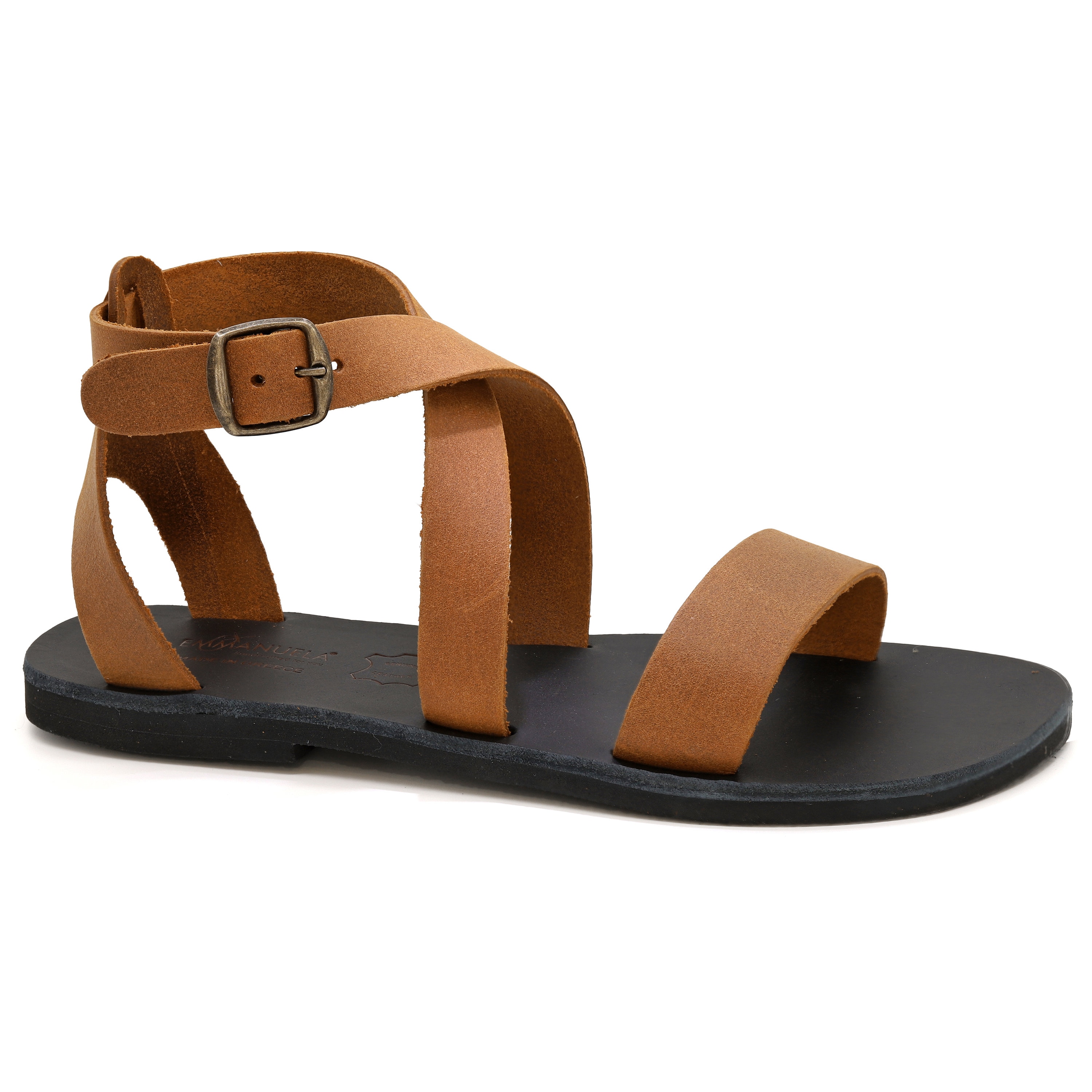 Black elastic sandals flat sale