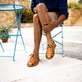 Greek Leather Fisherman Sandals: Men's Summer Lace-Up Shoes