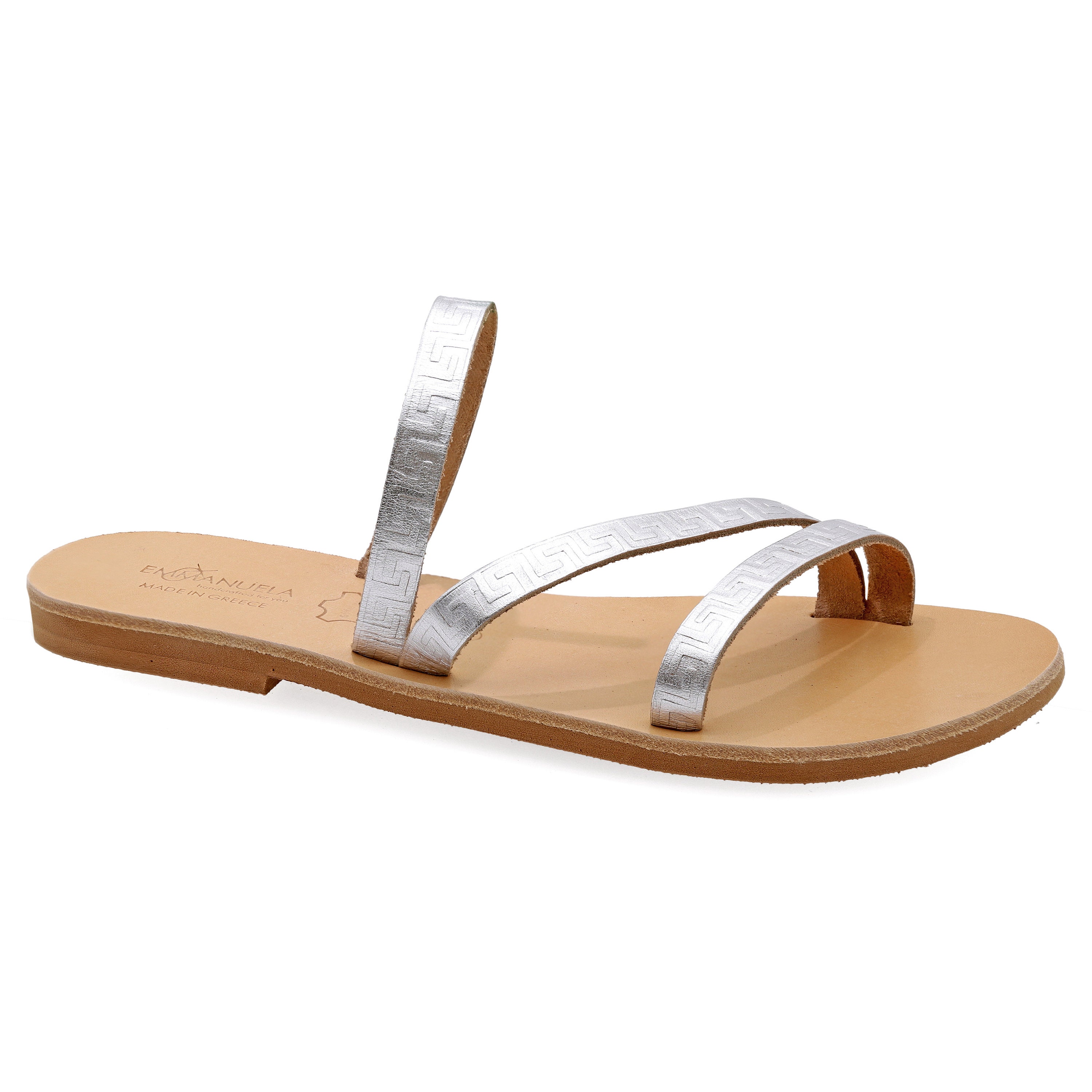 Emmanuela Handmade Greek Leather Sandals - Flat, Strappy, Slide-On Mules, Boho Style