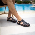 Greek Leather Fisherman Sandals: Cushioned Arch Support, Adjustable Buckle