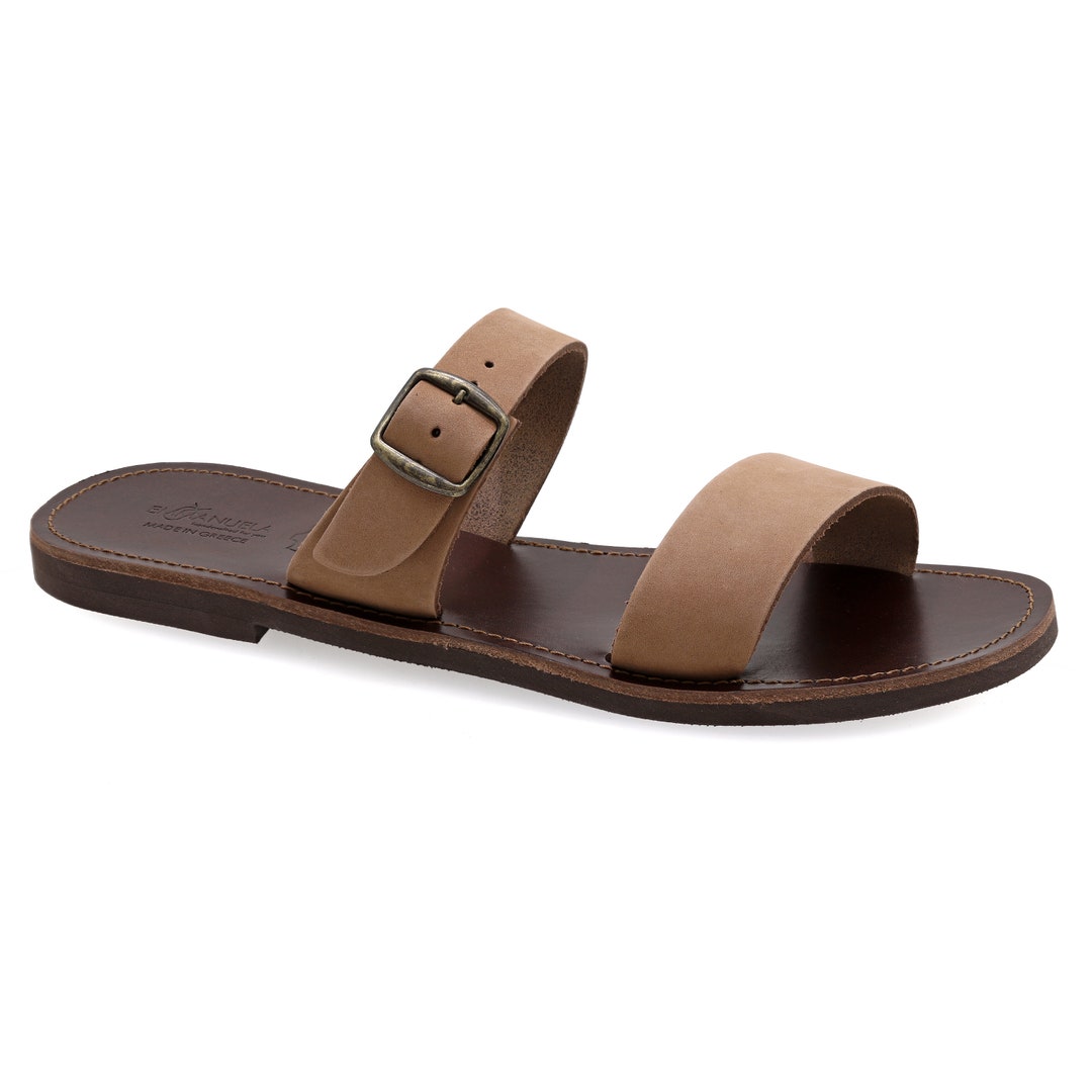 K-Swiss Men\'s Brown Leather Open-Toe Strap Sandals Alpine Swiss Mens Double Strap Buckle Slide Sandals, EVA  main image 2
