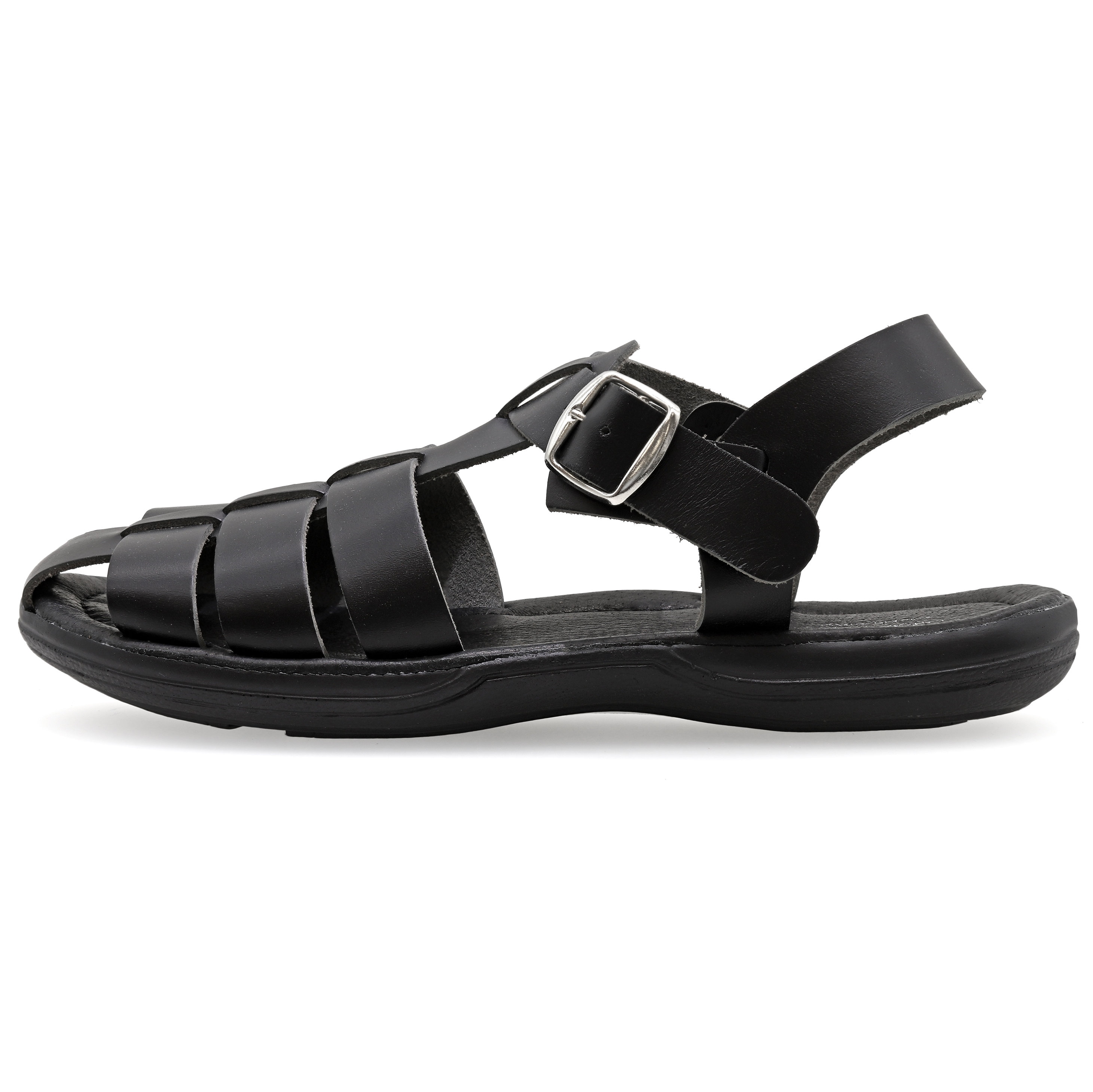 To Boot Men’s Sz 8.5 Black Leather Athens Sandal Fisherman $350 Comfort Amazon.com | Size 7 Black Emmanuela Greek Leather  main image 4