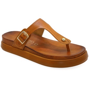 Emmanuela Handmade Greek Leather Sandals - Split Toe, Adjustable Buckle, Animal Print