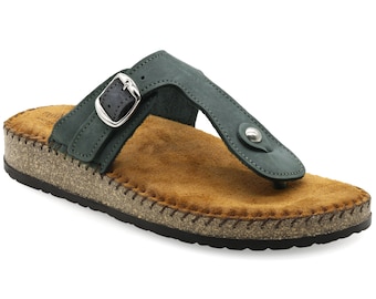 Komfortable gepolsterte Innensohle Grau Wildleder Zehentrenner Sandalen griechischen Stil Sommerschuhe für Frauen Split Toe Sandalen mit Fußgewölbe