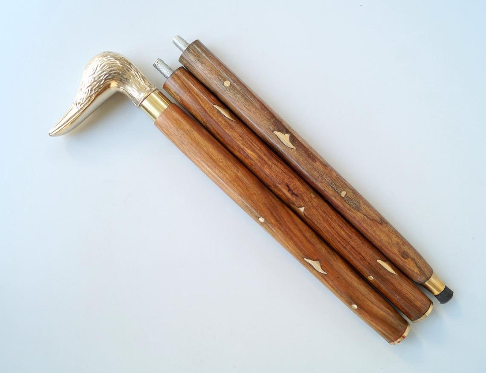 Brass Polished Hand Crafted Brass Duck Wooden Walking Stick Etsy