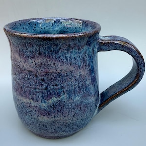 Purple blue speckled pottery mug handmade ceramic speckled stoneware 10-12 oz