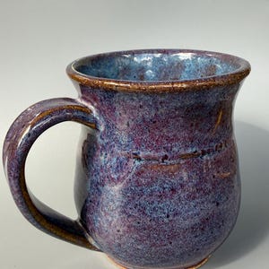 Hand-Thrown Stoneware Pottery Mug, Purple Glaze, 10-12 oz