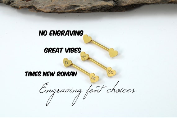 NEW Custom personalized nipple ring 14k gold nipple piercing Initial heart piercing stainless steel engraved piercing sexy piercing Etsy