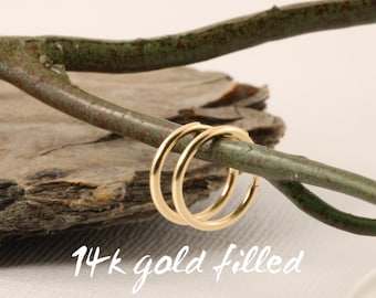 Endless Hoops - Huggies - 14k Gold Filled 12mm Small Hoops Sleepers - Earrings For Sensitive Ears - Endless hoops