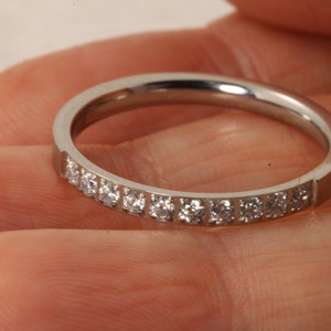High quality Titanium Wedding ring, Engagement ring, Diamond ring, Silver diamond ring, hypoallergenic ring, Titanium ring