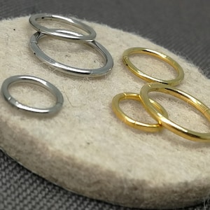 Créoles sans fin en acier chirurgical, créoles pour dormeur, nez, oreille, piercing au cartilage, boucles d'oreilles pour dormeur de tous les jours, corps de piercing en or 14 carats, boucles d'oreilles