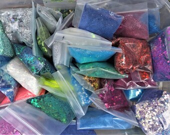 Glitter Grab Bag Lot, Color Shift Confetti, Extra Fine, Hexagon Mixed, Holographic, Resin, Arts and Crafts, 25, 50, 75 or 100 Grams, Random