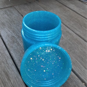 Round Screw Top Resin Stash Jar, Customizable, Trinket Jars, Glitter, Storage Container