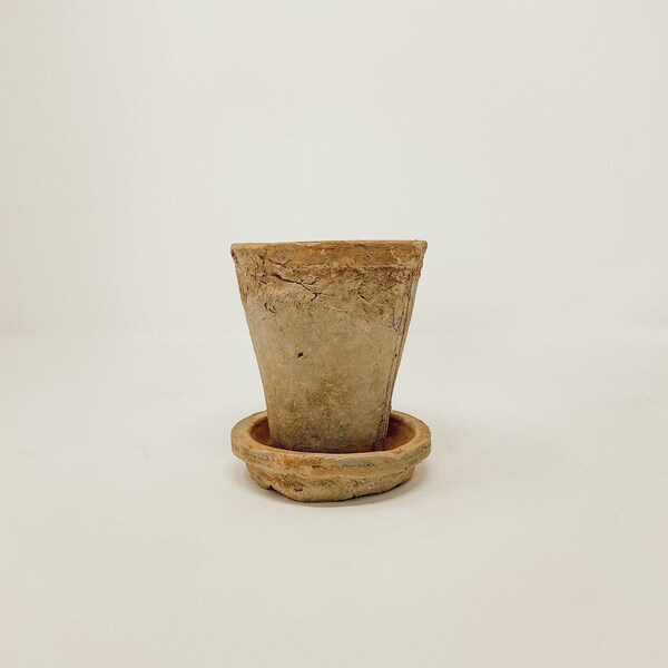 Terracotta Earthenware Pot + Saucer