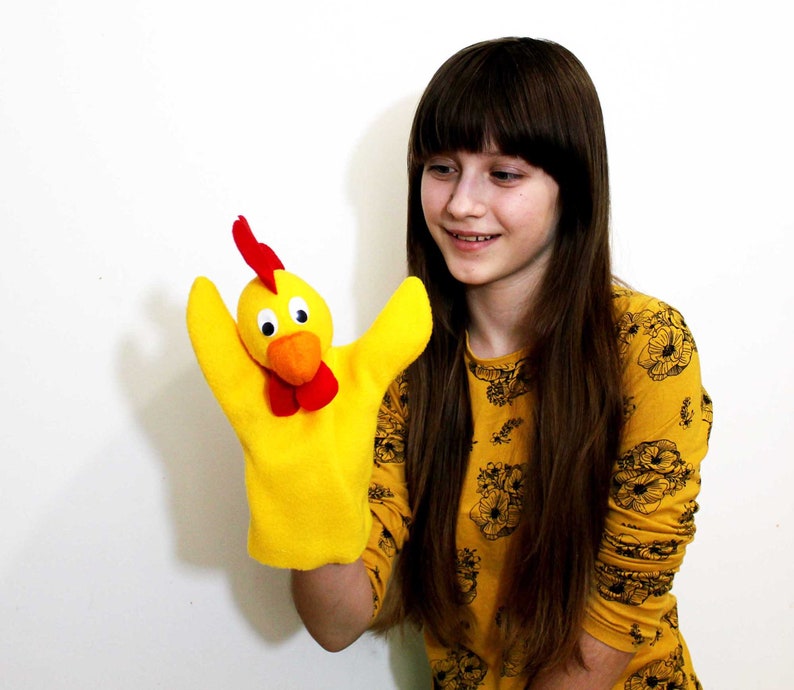 Rooster Doll on Hand Rooster Puppet Theater Fabric Toys for Etsy