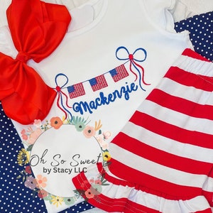 Girls Patriotic Shirt and Shorts Set