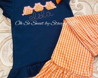Girls Pumpkin Trio Clothing set