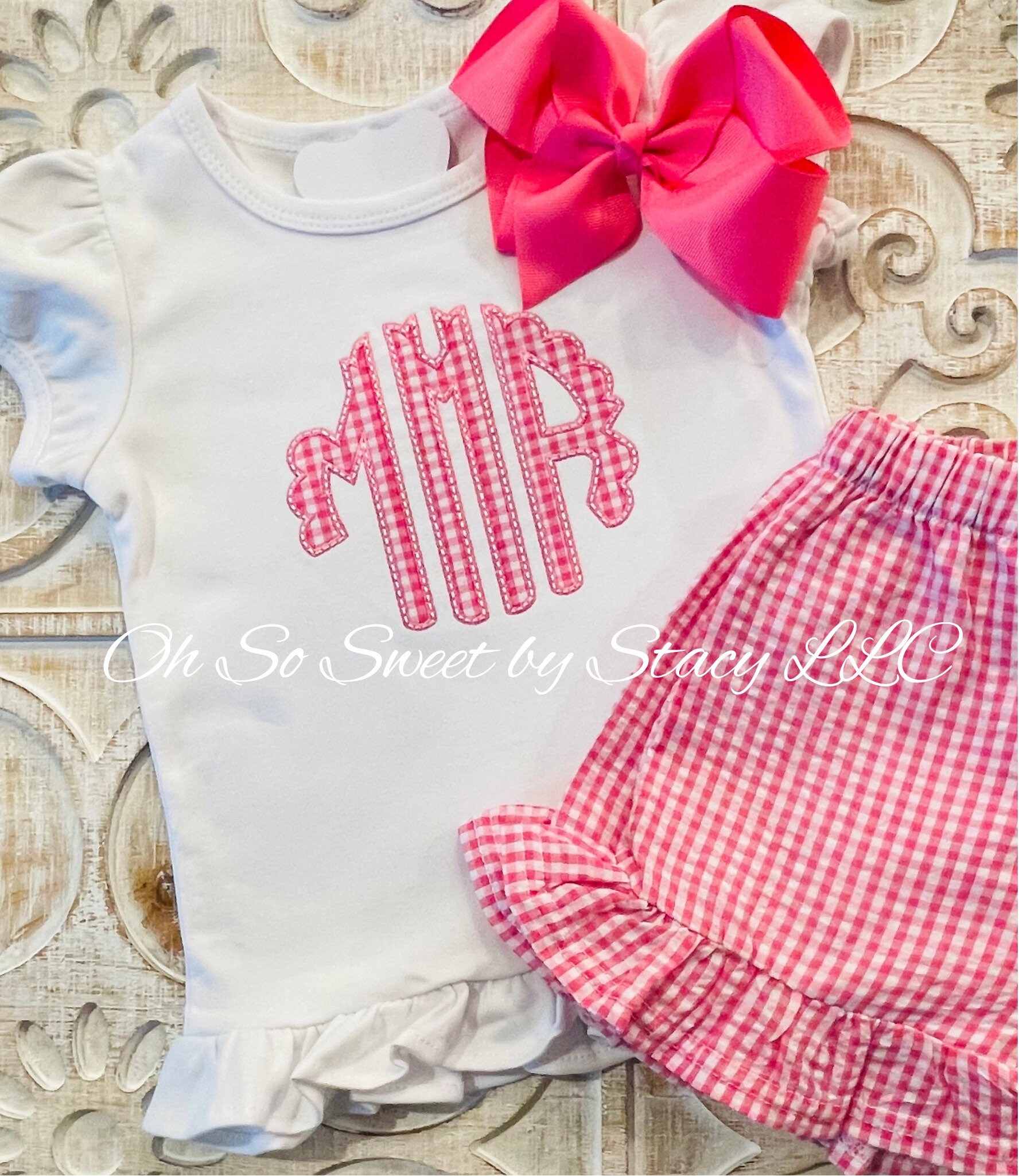 Girls Monogram Clothing Set, 5 Color Options - Etsy